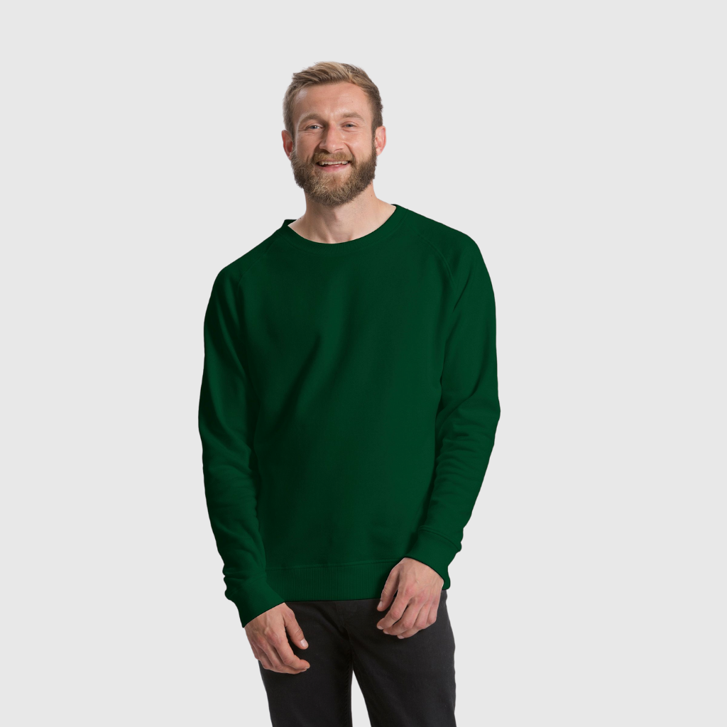 Neutral Organic Cotton Sweatshirt Bottle Green - Aplomb Menswear Galway