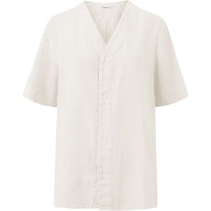 Linen Baseball Short Sleeve Shirt