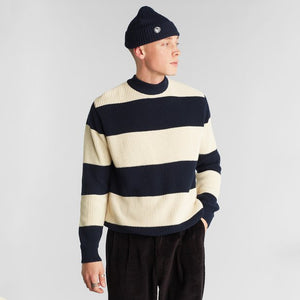 Open image in slideshow, Navy Stripe Sweater
