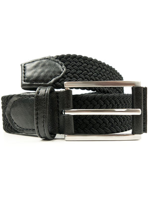 Black 3.5cm Woven Belt